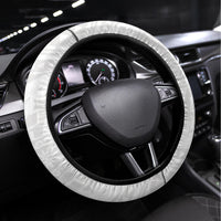 White Polynesian Hammerhead Shark Tribal Pattern Steering Wheel Cover