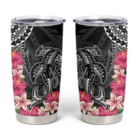 Black Polynesian Hammerhead Shark Tribal Pattern Tumbler Cup