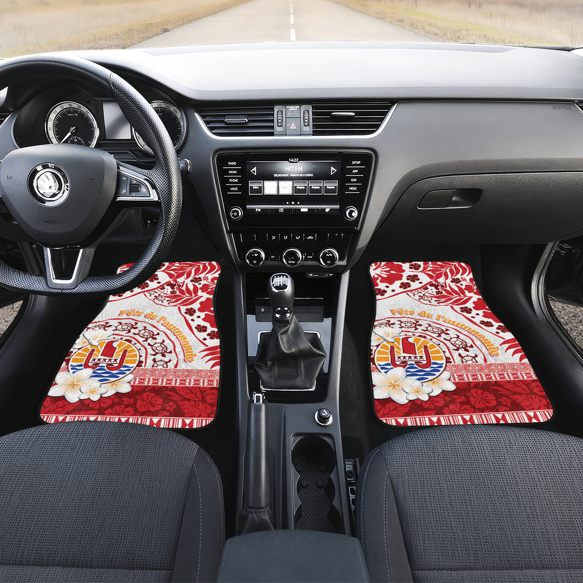 French Polynesia Internal Autonomy Day Car Mats Tropical Hibiscus And Turtle Pattern