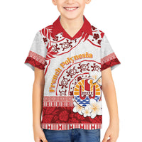 French Polynesia Internal Autonomy Day Family Matching Off The Shoulder Long Sleeve Dress and Hawaiian Shirt Tropical Hibiscus And Turtle Pattern