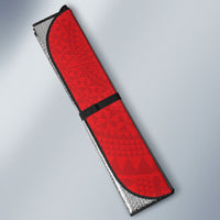Tonga Emancipation Day Auto Sun Shade Tongan Ngatu Pattern With Plumeria