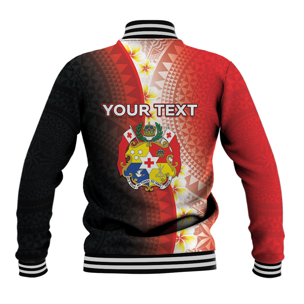 Personalised Tonga Emancipation Day Baseball Jacket Tongan Ngatu Pattern With Plumeria