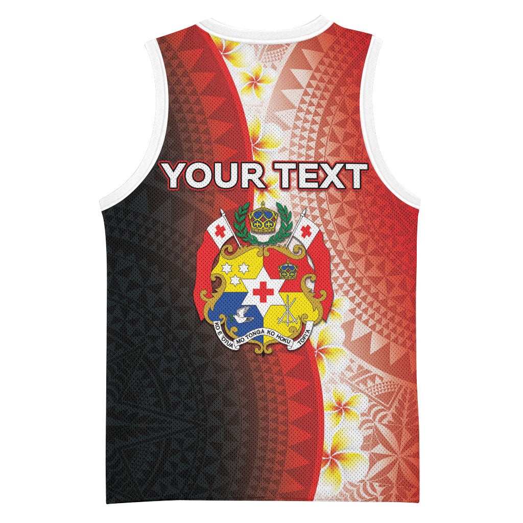Personalised Tonga Emancipation Day Basketball Jersey Tongan Ngatu Pattern With Plumeria
