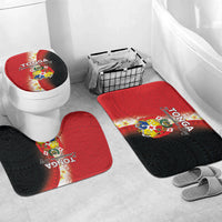 Tonga Emancipation Day Bathroom Set Tongan Ngatu Pattern With Plumeria