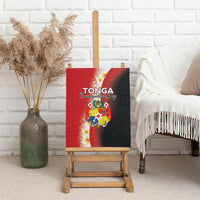 Tonga Emancipation Day Canvas Wall Art Tongan Ngatu Pattern With Plumeria