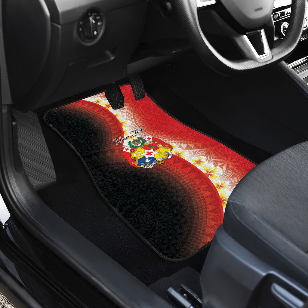 Personalised Tonga Emancipation Day Car Mats Tongan Ngatu Pattern With Plumeria