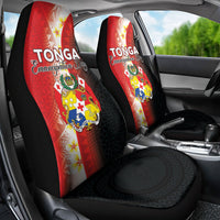 Tonga Emancipation Day Car Seat Cover Tongan Ngatu Pattern With Plumeria