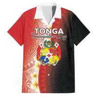Personalised Tonga Emancipation Day Family Matching Off Shoulder Maxi Dress and Hawaiian Shirt Tongan Ngatu Pattern With Plumeria