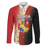 Personalised Tonga Emancipation Day Family Matching Off Shoulder Maxi Dress and Hawaiian Shirt Tongan Ngatu Pattern With Plumeria