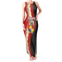 Personalised Tonga Emancipation Day Family Matching Tank Maxi Dress and Hawaiian Shirt Tongan Ngatu Pattern With Plumeria LT05 Mom's Dress Red - Polynesian Pride