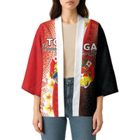 Personalised Tonga Emancipation Day Kimono Tongan Ngatu Pattern With Plumeria