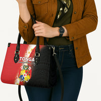 Tonga Emancipation Day Leather Bag Tongan Ngatu Pattern With Plumeria
