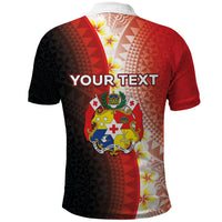 Personalised Tonga Emancipation Day Polo Shirt Tongan Ngatu Pattern With Plumeria