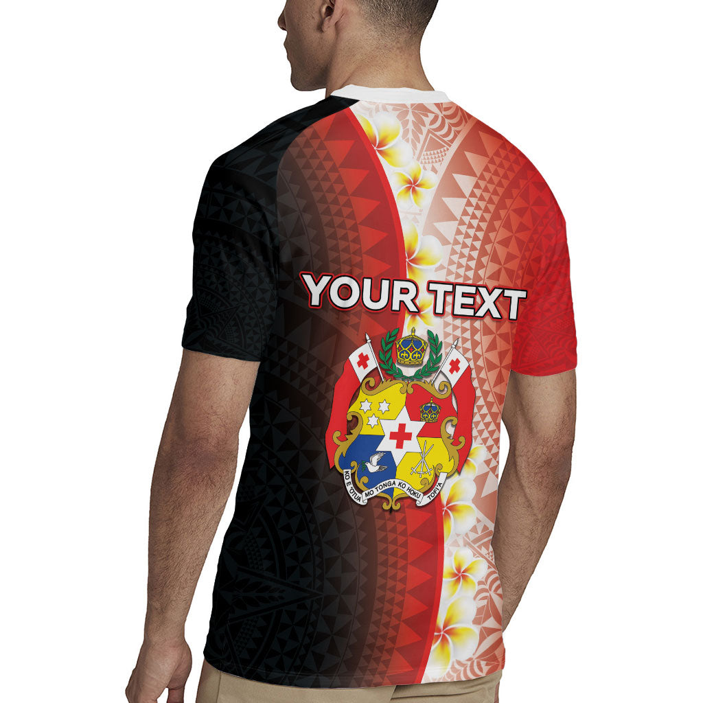 Personalised Tonga Emancipation Day Rugby Jersey Tongan Ngatu Pattern With Plumeria