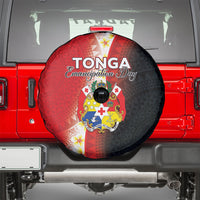 Tonga Emancipation Day Spare Tire Cover Tongan Ngatu Pattern With Plumeria