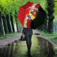 Tonga Emancipation Day Umbrella Tongan Ngatu Pattern With Plumeria
