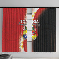 Tonga Emancipation Day Window Curtain Tongan Ngatu Pattern With Plumeria