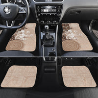 Tonga Ngatu Motifs Car Mats With Coat Of Arms Beige