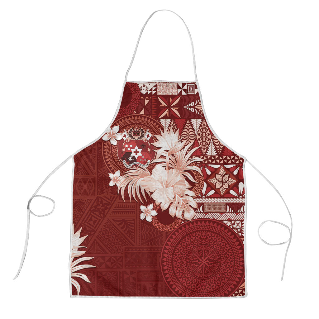 Tonga Ngatu Motifs Apron With Coat Of Arms Red