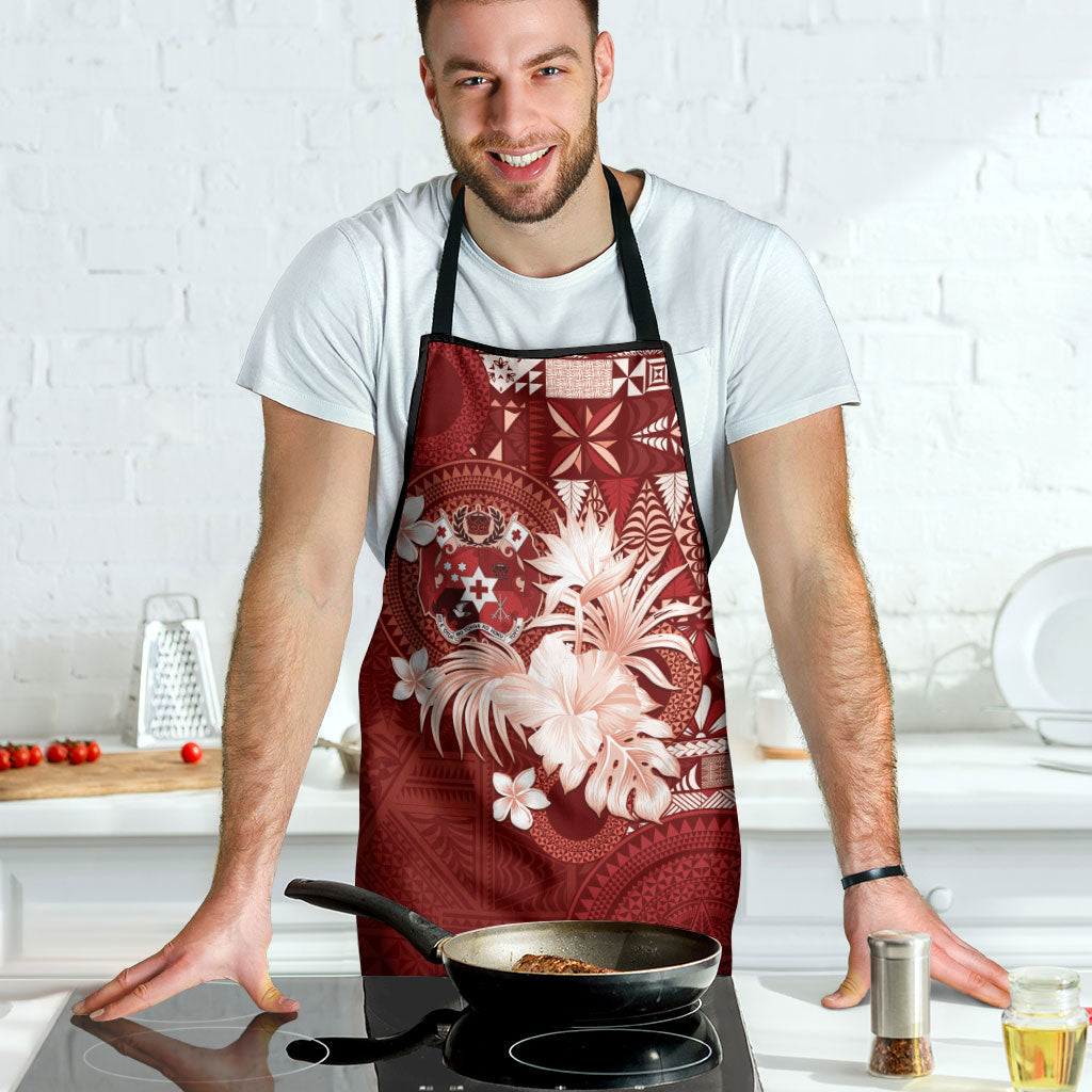 Tonga Ngatu Motifs Apron With Coat Of Arms Red