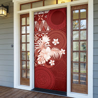 Tonga Ngatu Motifs Door Cover With Coat Of Arms Red