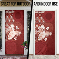 Tonga Ngatu Motifs Door Cover With Coat Of Arms Red