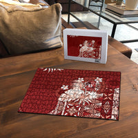 Tonga Ngatu Motifs Puzzle With Coat Of Arms Red