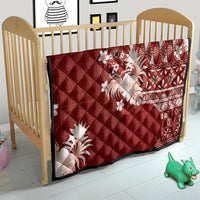 Tonga Ngatu Motifs Quilt With Coat Of Arms Red