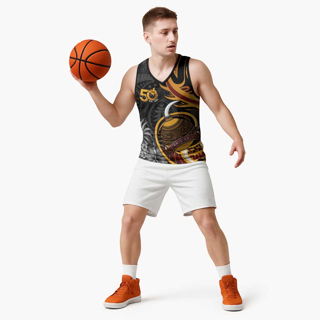 Papua New Guinea Basketball Jersey Happy 50th Independence Anniversary - Polynesian Pride