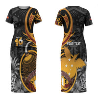 Personalised Papua New Guinea Couples Matching Short Sleeve Bodycon Dress and Hawaiian Shirt Happy Independence Day LT05 - Polynesian Pride