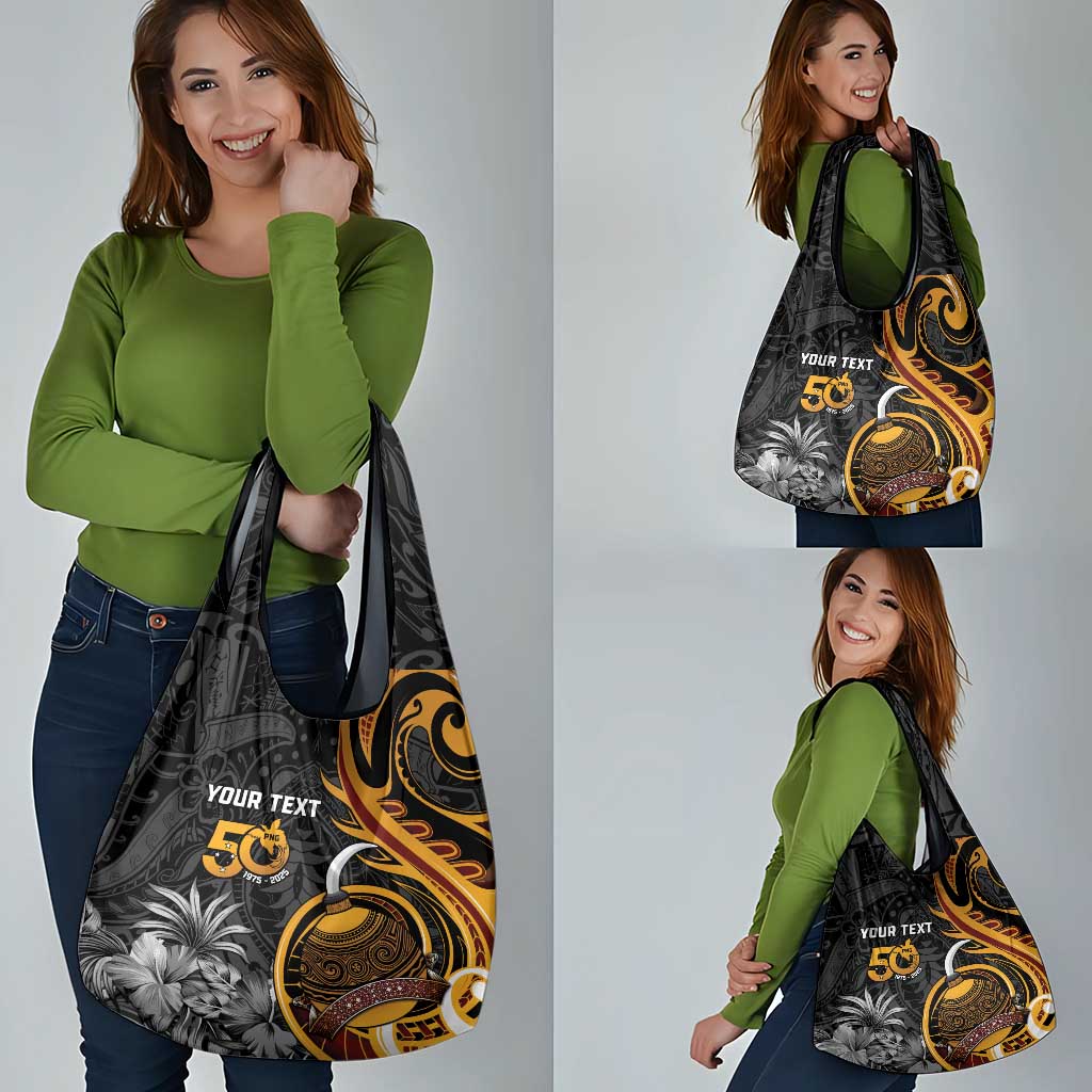 Personalised Papua New Guinea Grocery Bag Happy 50th Independence Anniversary - Polynesian Pride