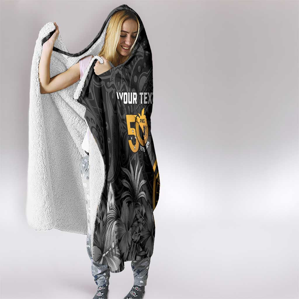 Personalised Papua New Guinea Hooded Blanket Happy 50th Independence Anniversary - Polynesian Pride