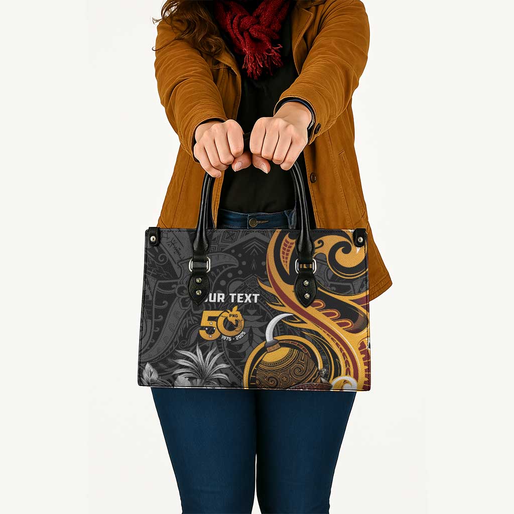 Papua New Guinea Leather Bag Happy 50th Independence Anniversary - Polynesian Pride