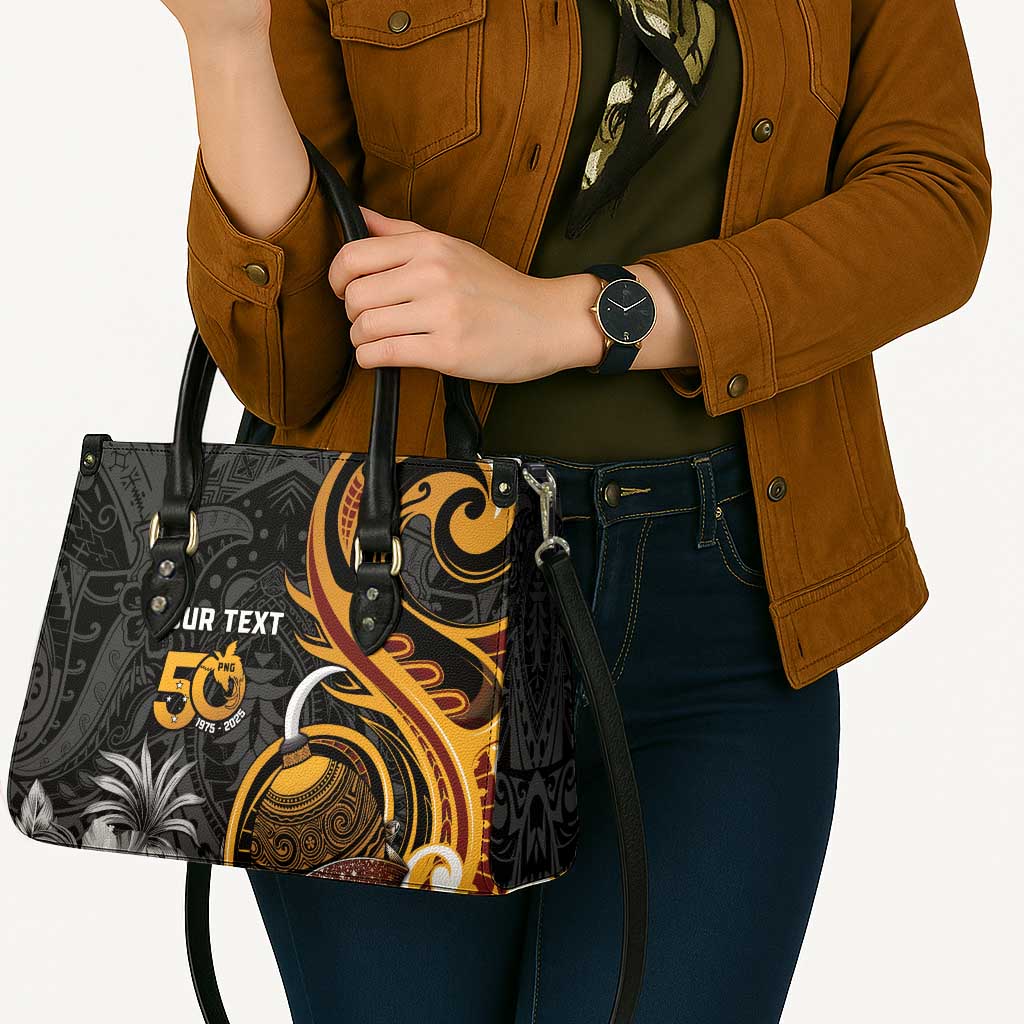 Papua New Guinea Leather Bag Happy 50th Independence Anniversary - Polynesian Pride