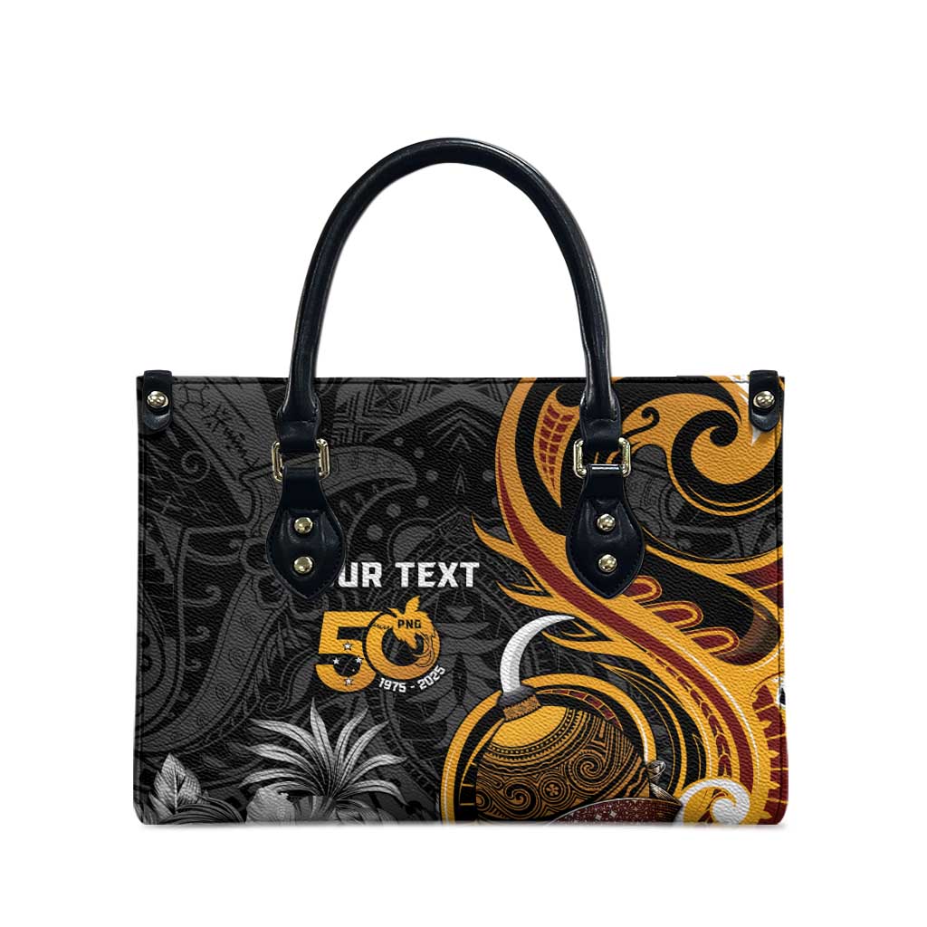 Papua New Guinea Leather Bag Happy 50th Independence Anniversary - Polynesian Pride
