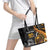 Personalised Papua New Guinea Leather Tote Bag Happy 50th Independence Anniversary - Polynesian Pride