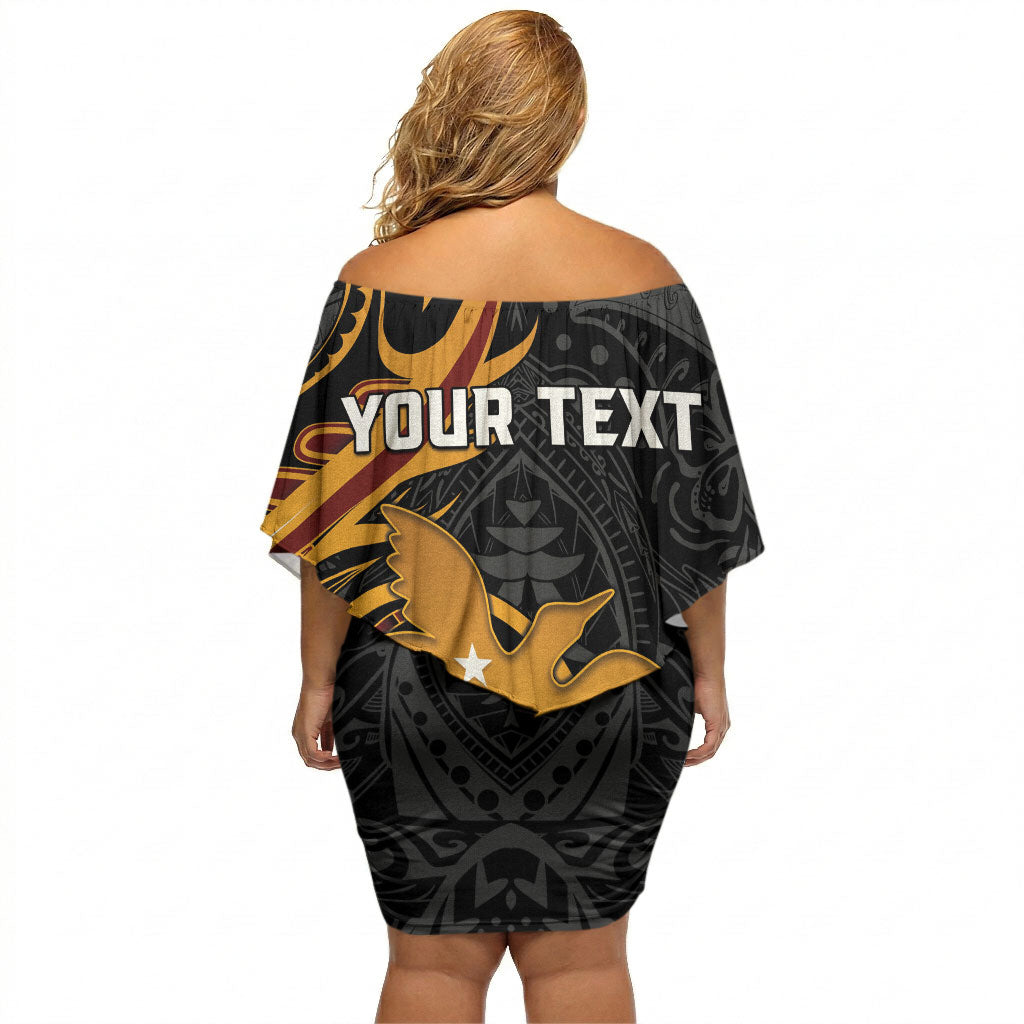 Personalised Papua New Guinea Off Shoulder Short Dress Happy Independence Day LT05 - Polynesian Pride