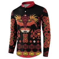 Papua Batik Motif Button Sweatshirt Papua Spirit Black Version - Polynesian Pride