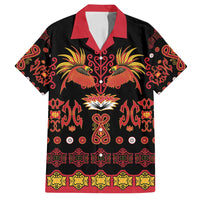 Papua Batik Motif Family Matching Long Sleeve Bodycon Dress and Hawaiian Shirt Papua Spirit Black Version LT05 Dad's Shirt - Short Sleeve Black - Polynesian Pride