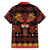 Papua Batik Motif Family Matching Off The Shoulder Long Sleeve Dress and Hawaiian Shirt Papua Spirit Black Version - Polynesian Pride