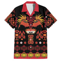 Papua Batik Motif Family Matching Short Sleeve Bodycon Dress and Hawaiian Shirt Papua Spirit Black Version LT05 Dad's Shirt - Short Sleeve Black - Polynesian Pride