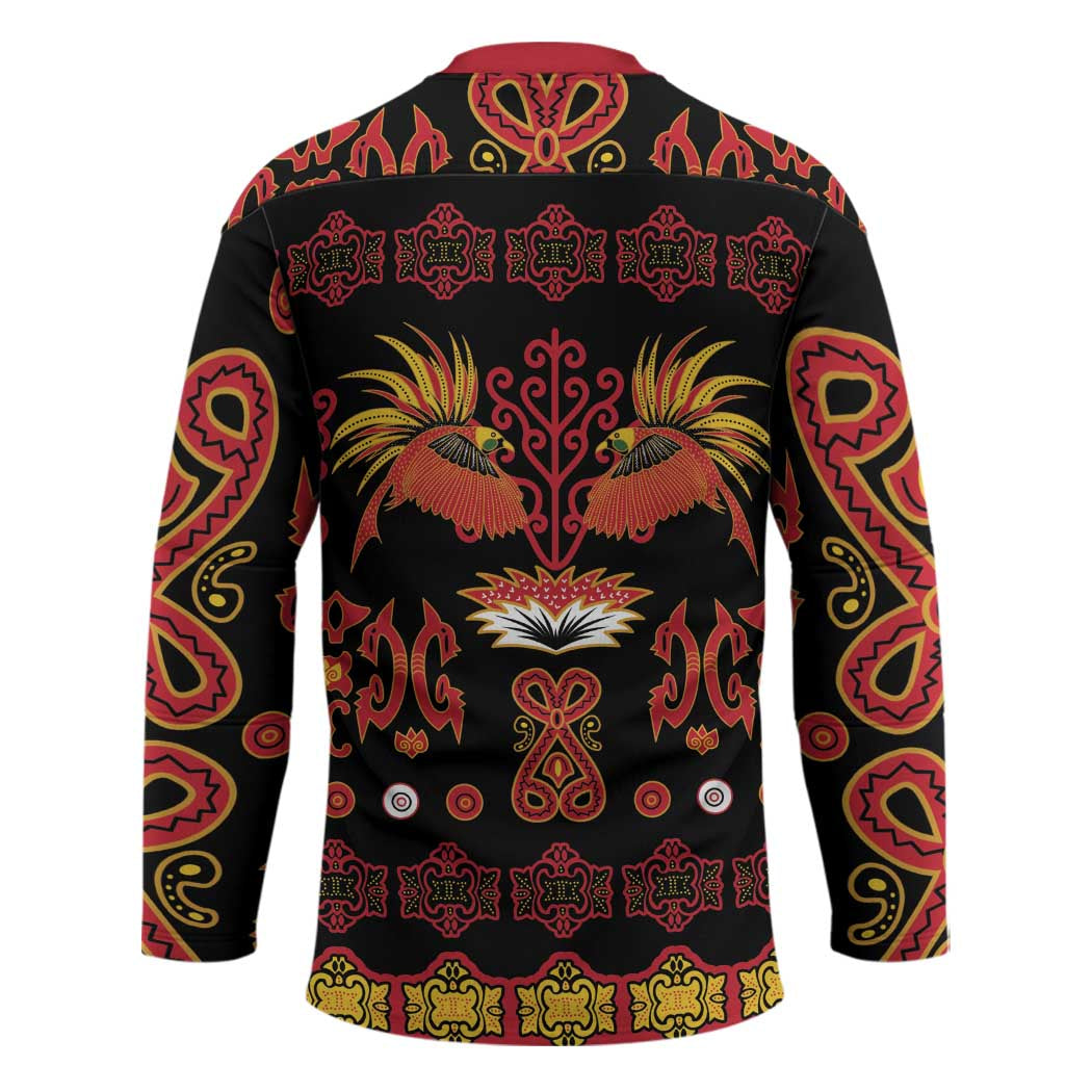 Papua Batik Motif Hockey Jersey Papua Spirit Black Version - Polynesian Pride