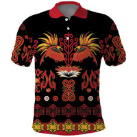 Papua Batik Motif Polo Shirt Papua Spirit Black Version - Polynesian Pride