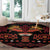 Papua Batik Motif Round Carpet Papua Spirit Black Version - Polynesian Pride