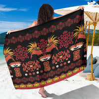 Papua Batik Motif Sarong Papua Spirit Black Version LT05 One Size 44 x 66 inches Black - Polynesian Pride