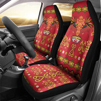 Papua Batik Motif Car Seat Cover Papua Spirit Red Version LT05 - Polynesian Pride