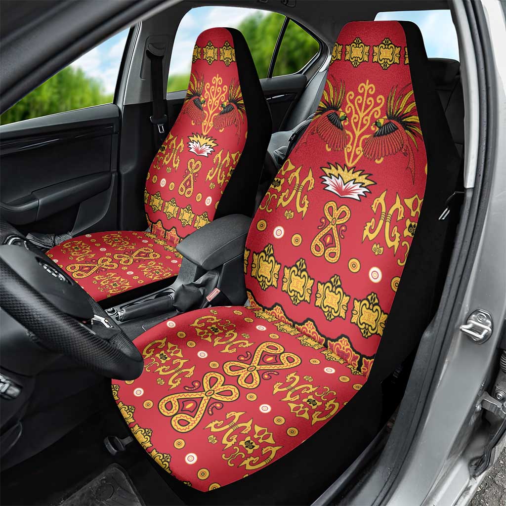 Papua Batik Motif Car Seat Cover Papua Spirit Red Version LT05 - Polynesian Pride
