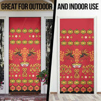 Papua Batik Motif Door Cover Papua Spirit Red Version - Polynesian Pride