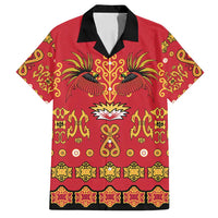 Papua Batik Motif Family Matching Long Sleeve Bodycon Dress and Hawaiian Shirt Papua Spirit Red Version LT05 Dad's Shirt - Short Sleeve Red - Polynesian Pride