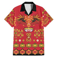 Papua Batik Motif Family Matching Mermaid Dress and Hawaiian Shirt Papua Spirit Red Version LT05 Dad's Shirt - Short Sleeve Red - Polynesian Pride